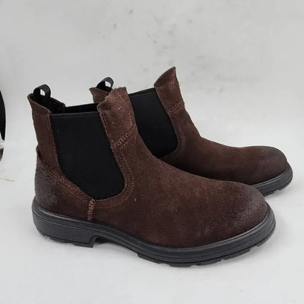 UGG Biltmore Chelsea Boots Men's 7.5 Dark Chocolate Logo Detail Slip On